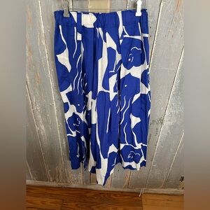Issey Miyake Blue and White Floral Skirt